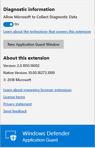 Windows Defender Application Guard extensions for Chrome and Firefox windows-defender-application-guard-menu.png