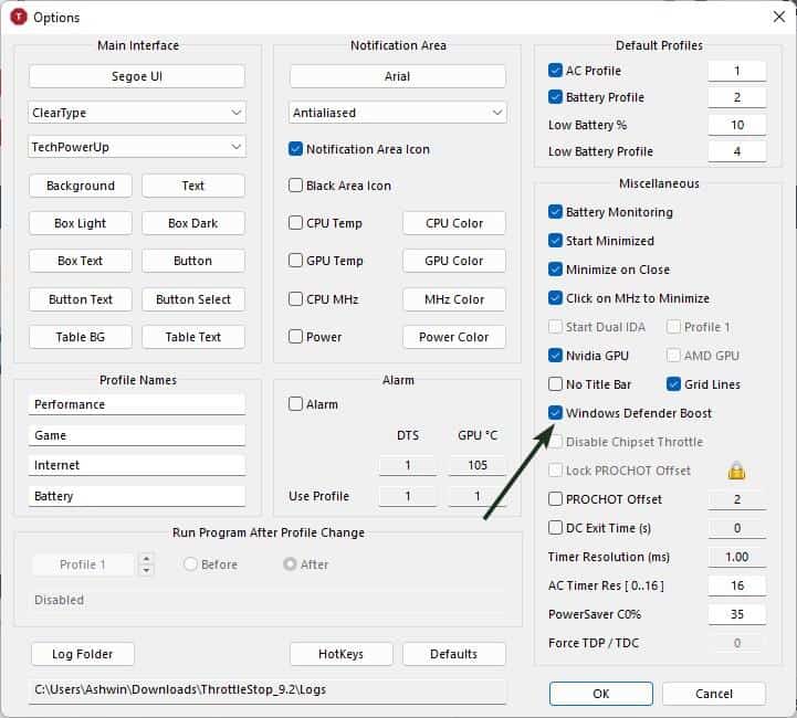 Windows Defender is reportedly affecting the performance of Intel CPUs, but there's a fix Windows-Defender-Boost-ThrottleStop-9.5.jpg