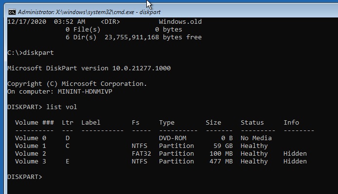 Windows 10 is crashing with CorsairVBusDriver.sys failure after latest update Windows-diskpart.jpg