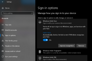How to Automatically dismiss the lock screen if Windows recognizes your face Windows-Hello-Settings-Automatically-unlock-300x199.png