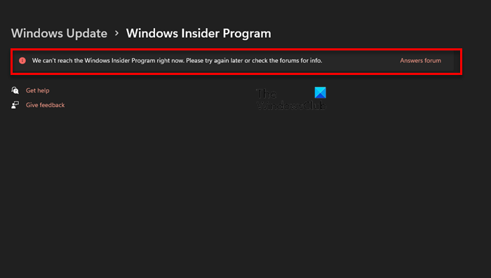 We can’t reach the Windows Insider Program right now Windows-Insider-Program-issue.png