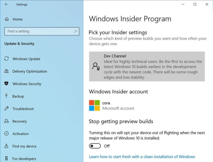 How to check if you are Flighting or on a Windows Insider Build? Windows-Insider-Program-Settings-700x534.jpg