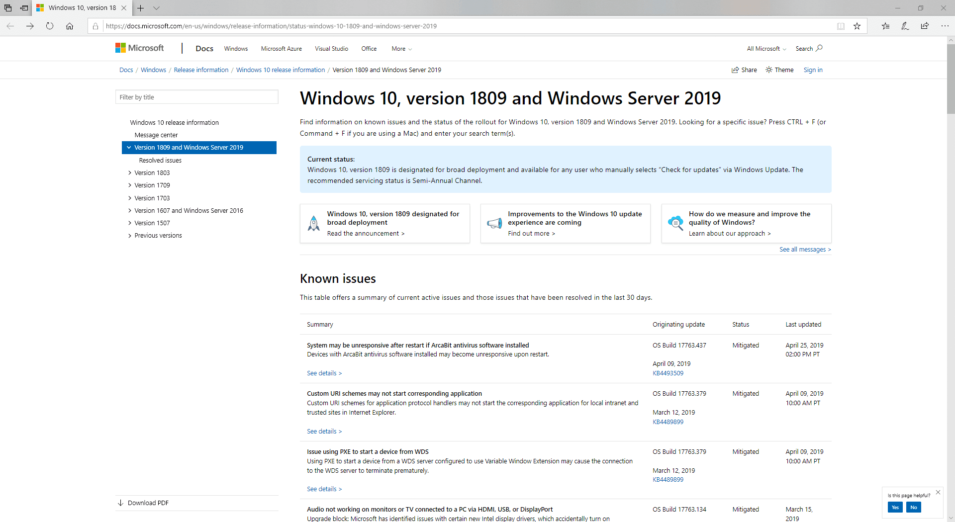 Bookmark Tip: Windows Release Information by Microsoft windows-release-information.png