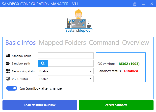 Create Windows Sandbox configuration files with Sandbox Configuration Manager windows-sandbox-editor.png