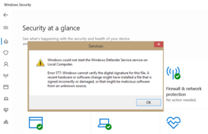 Windows Defender Error 577, Cannot verify the digital signature Windows-Security-Error-577-300x193.png