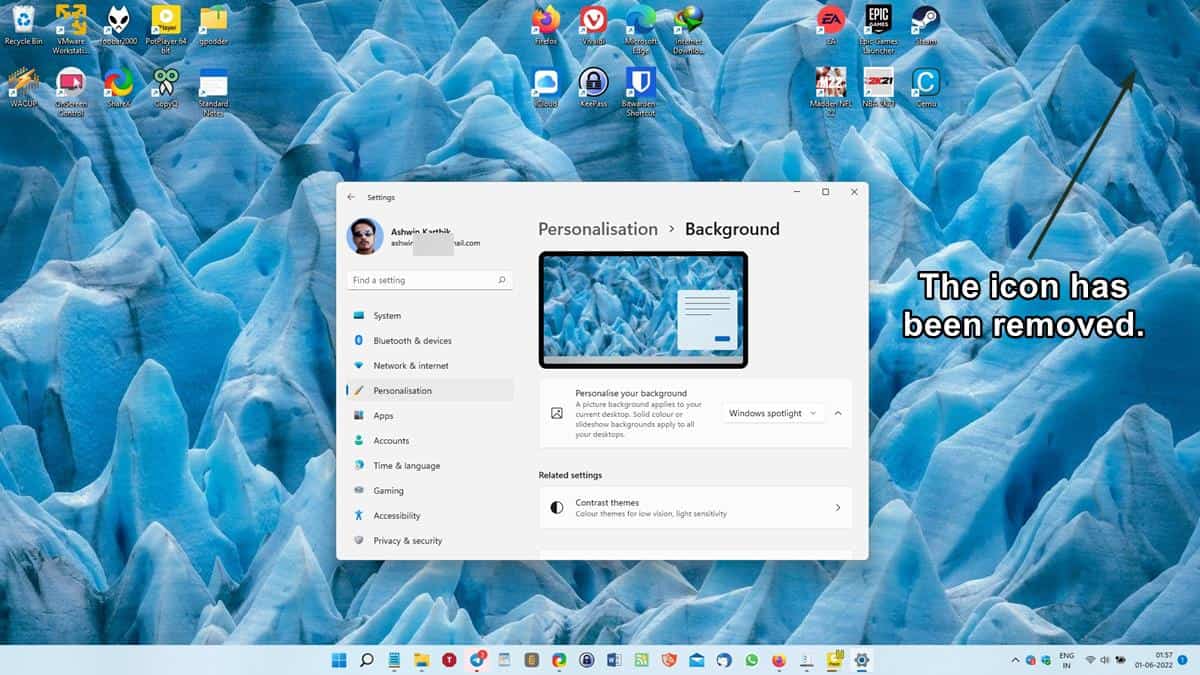 How to remove Windows Spotlight's "Learn about this picture icon" from your desktop in... Windows-Spotlight-icon-removed.jpg