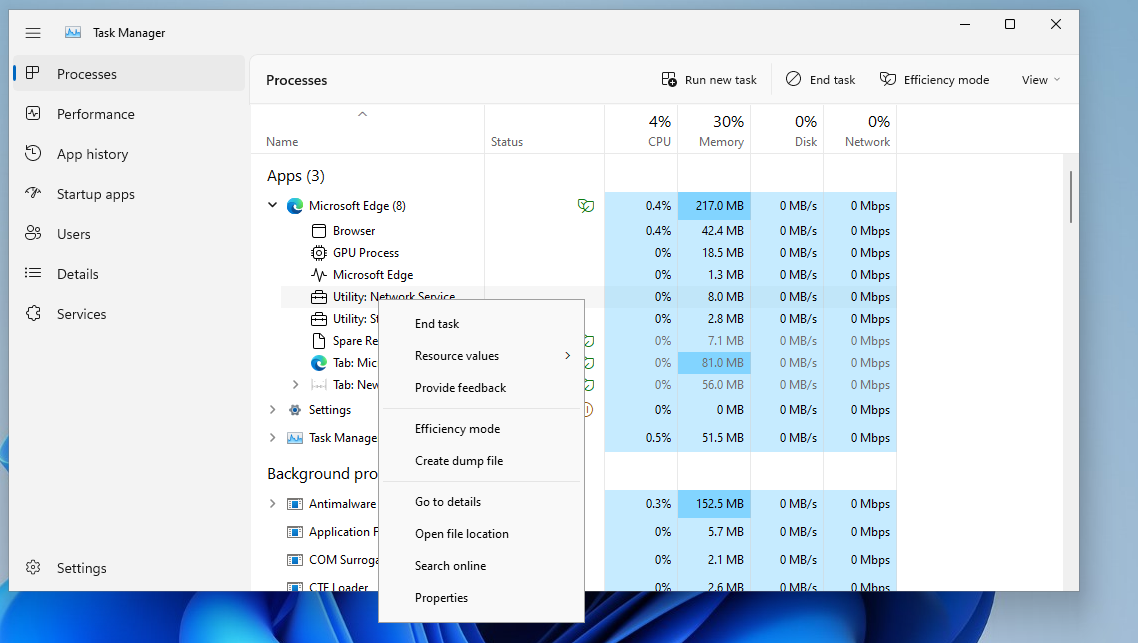 Windows 11 version 22H2: Task Manager changes windows-task-manager-right-click.png