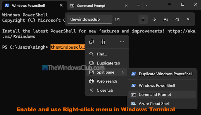 How to enable and use right-click menu in Windows Terminal windows-terminal-right-click-menu.png