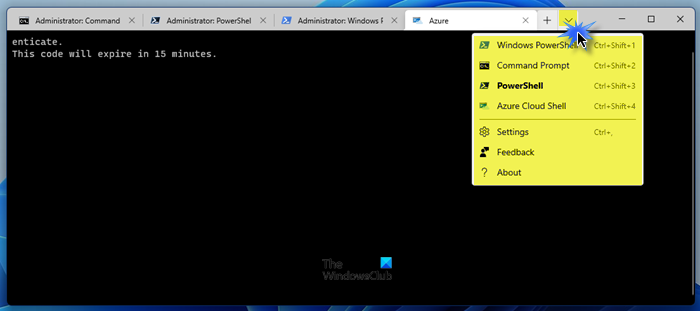 What is Windows PowerShell, PowerShell, Azure Cloud Shell, Command Prompt in Windows Terminal Windows-Terminal-Windows-11.png