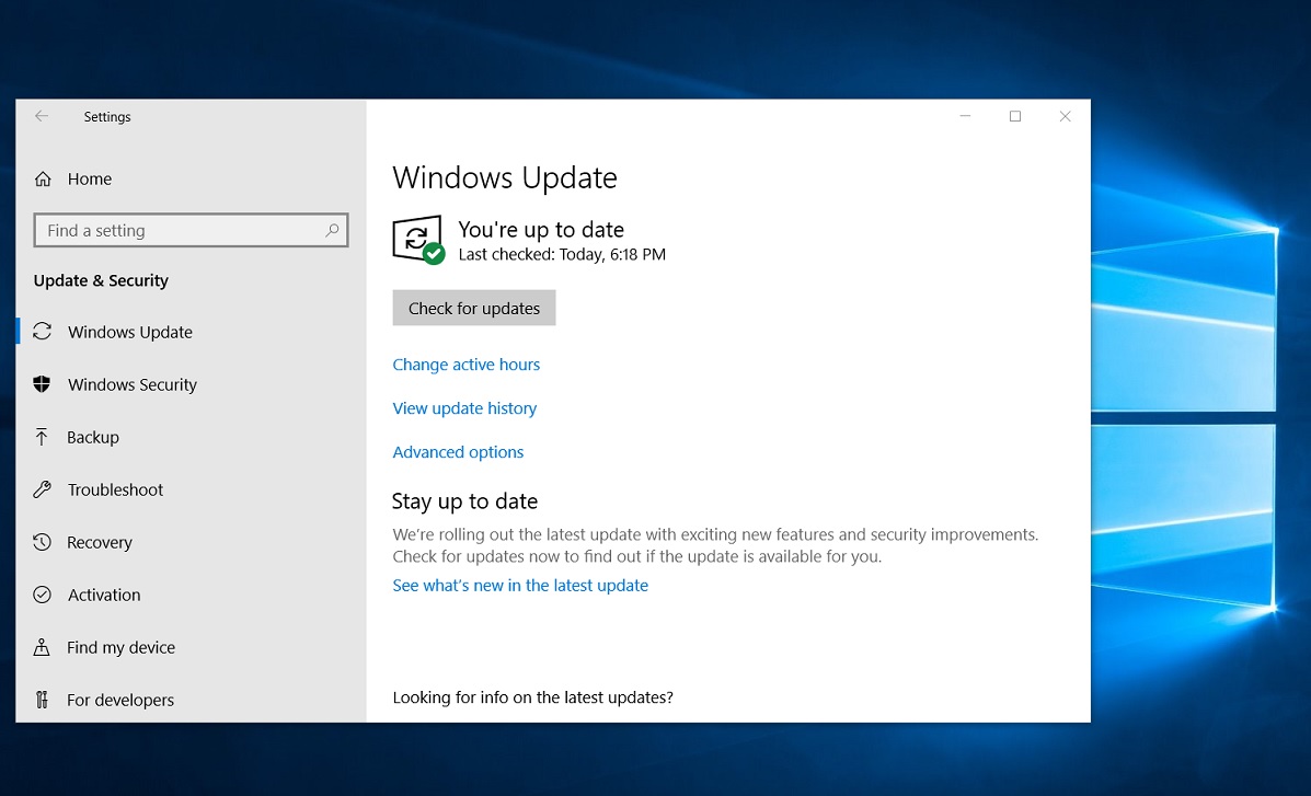 Windows 10 October 2018 Update Build 17763.167 released to Insiders Windows-Update-check.jpg