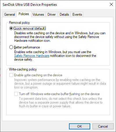 Windows 10 1809: Quick Removal new default for external storage devices windows-usb-quick-removal-better-performance.png