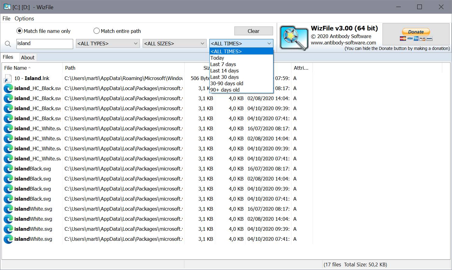 WizFile 3.00: massive update for fast file search tool wizfile-3.00.png