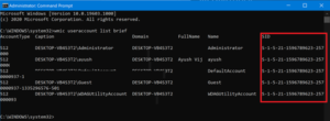 FIX Automatically dismiss the lock screen if Windows recognizes your face not working wmic-useraccount-list-brief-CMD-300x110.png