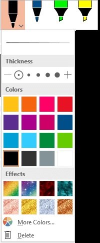 Microsoft is testing radical ink color picker in Word Mobile on Windows 10 Word-Mobile-old-color-picker.jpg