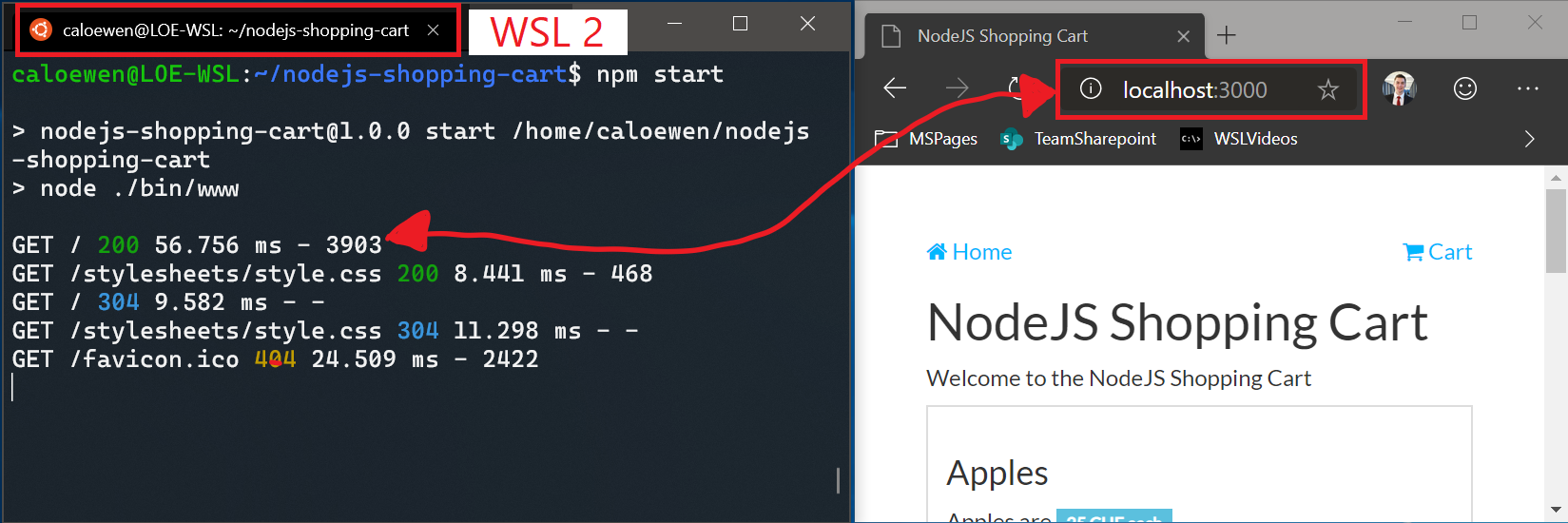 What is new for WSL in Windows 10 Insiders Preview Build 18945 WSL2Localhost2.png