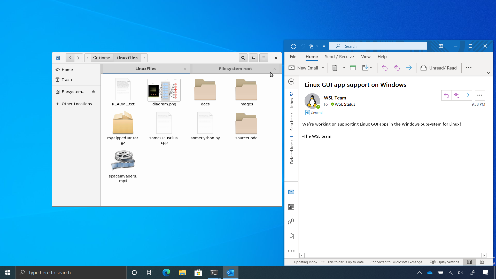 The Windows Subsystem for Linux BUILD 2020 Summary WSLGUIAppsNoName.png