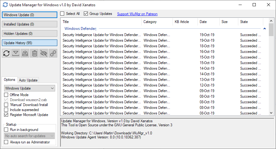Windows Update Manager wumgr 1.0 released wumgr-1.0.png