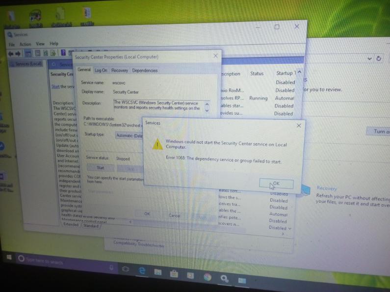 Windows security: The Security Center service can't be started wVMvX.jpg