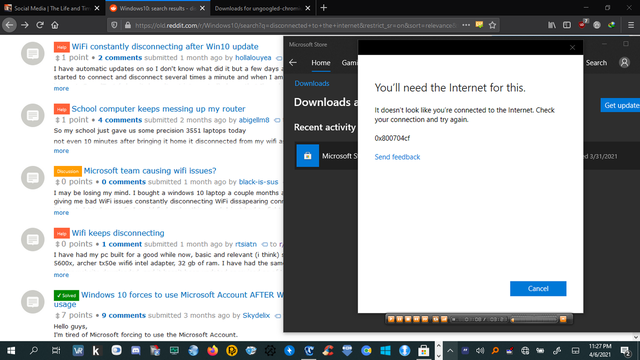 I'm connected to the internet but Windows (version 20H2/2009) says otherwise. WTF Windows! X497BAsU0TF_sIKYBRfB8YmERmJgXgd8TJVu3DlVV3Y.png