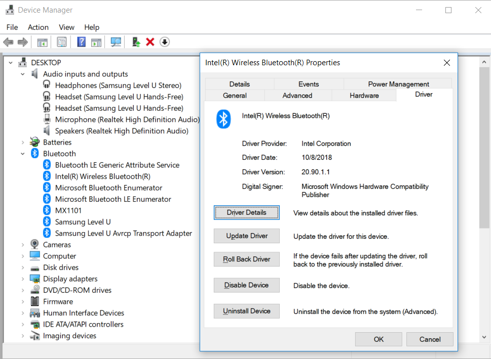 Bluetooth headset is connected but is not recognized as Audio device in Windows 11 XamEV.png