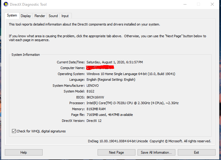 Windows Updates KB4562899 and KB4568831 Broke my DirectX? xfl3iqwmhde51.png