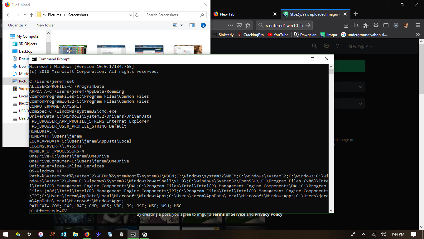 "the system could not find the environment option that was entered" xhMLxF6.png