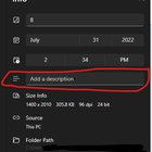 [Bug]Is this a bug? Win10 photo's add a description feature only appears on some pics but... xSU43EObJvJvie7yx-yaCURLLYo5hTi3jlIAIGznW24.jpg