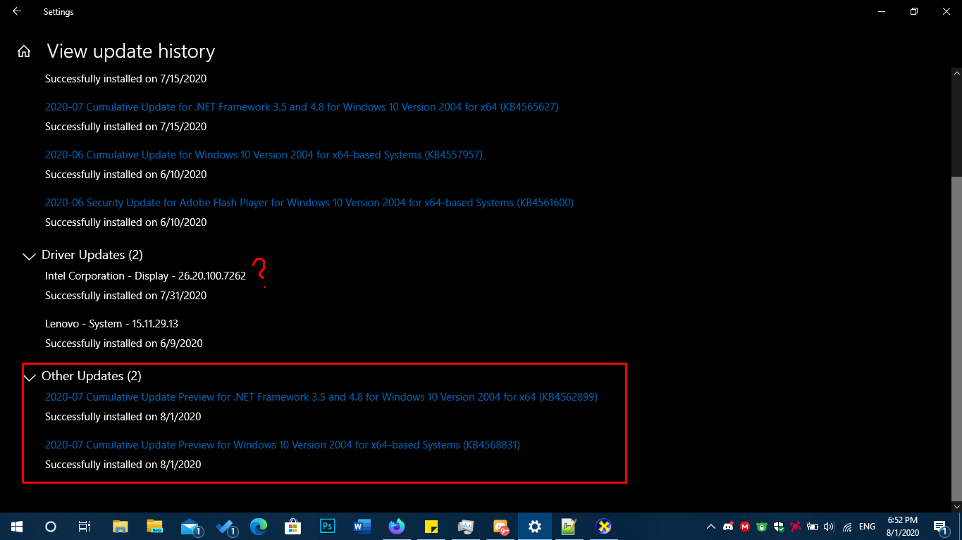 Windows Updates KB4562899 and KB4568831 Broke my DirectX? y914fxwmhde51.png