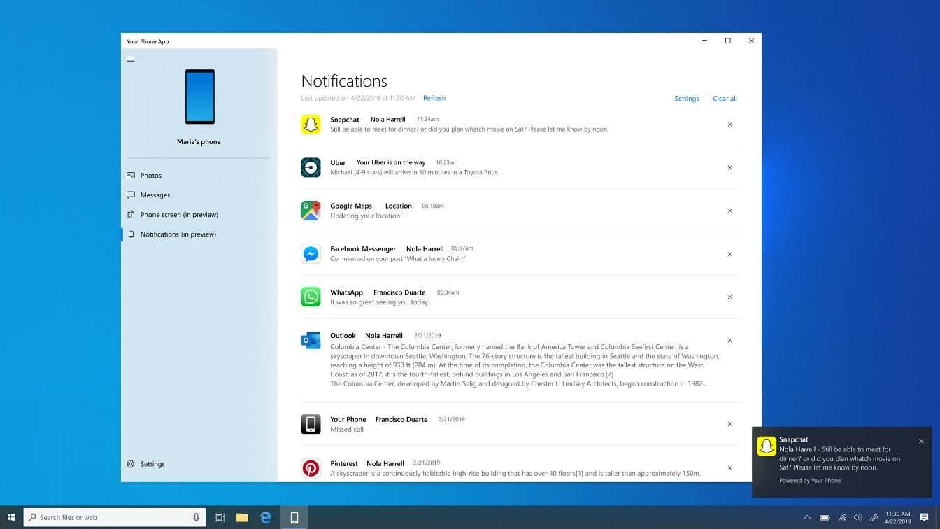 You can now see and manage Android notifications on Windows 10 Your-Phone-notifications.jpg