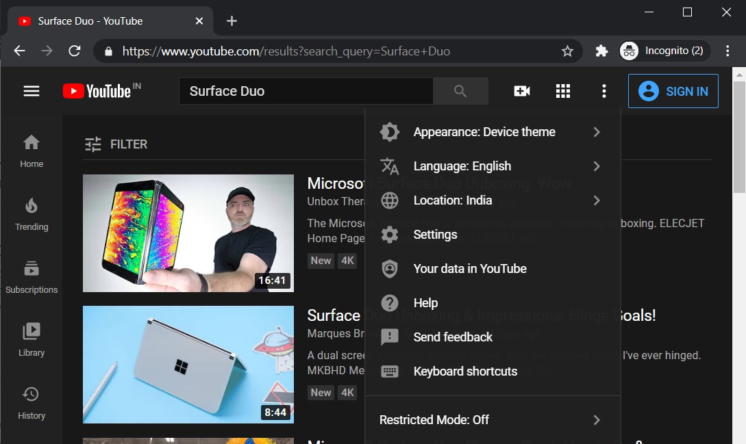 YouTube now follows system-level device theme on Windows 10 YouTube-dark-theme.jpg