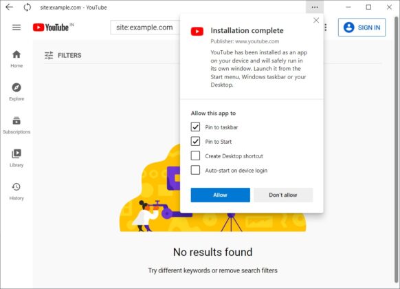 Microsoft Edge PWAs are about to look more like native Windows 10 apps YouTube-PWA-582x420.jpg