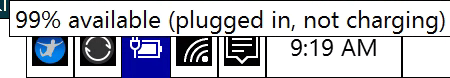 On hovering on the battery icon in the task bar to check the battery percentage, it is... YQQ1E.png