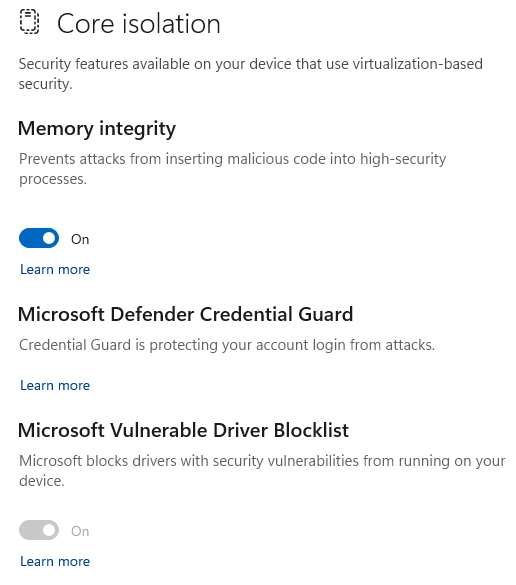 local security authority is missing from core isolation z5ozu2NMY0U7Qs3HsWBux06ESoZYC%2f3rO9VoegrI%2bt89Kct9FjqD7RxoO6VGFoEzdUPzhjytEecblBdfPDkQiK7wY%3d.png