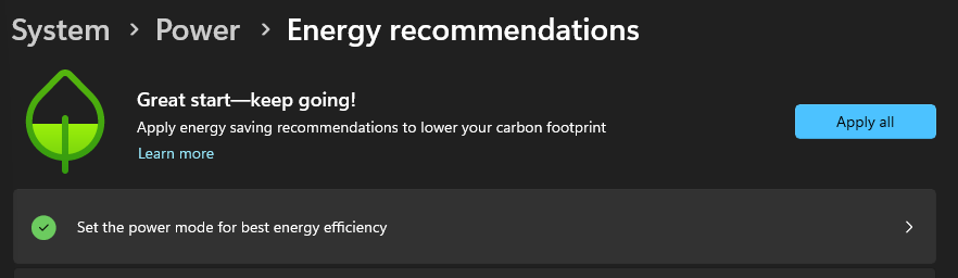 I can't seem to "Deactivate" the energy recommendation in settings, ziUbDwLAudTWprBHdXNG4TyaV%2BoXNRg3wC8URICt8PktuQ5I%2FazFvEynjjU01f0EeZ61gNMag%2BinqAv9T0UQJMk%3D.png