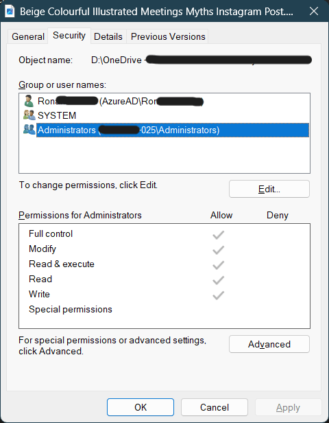 File permissions issue for files downloaded from internet / synchronized by OneDrive ZxXTi89wEKKI0UbFqk9U0HLxZxHvfR9IjGHhLJaO5syZ79Y9bUX9uFoawLAvsDM%2baDBDhB6WFkz%2fo3PPujiG9v80o%3d.png